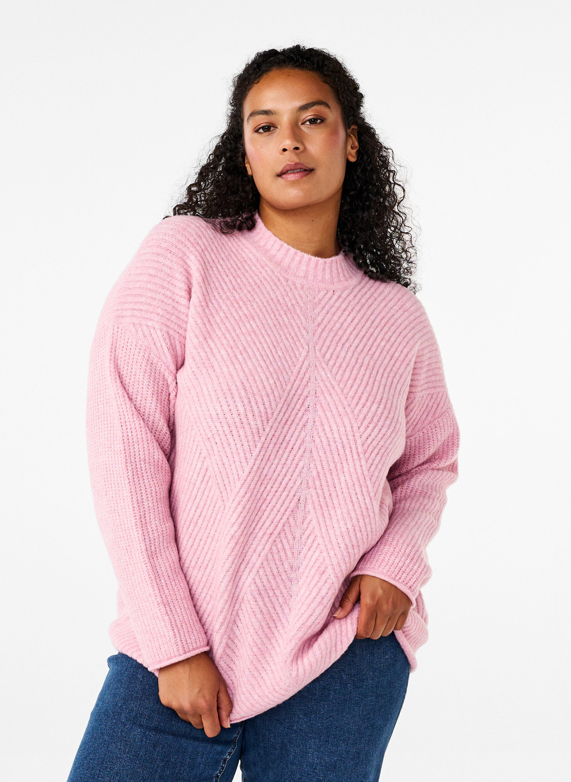Zizzifashion Jumper with a striped pattern and long sleeves, Corsage Mel., Model image number 0