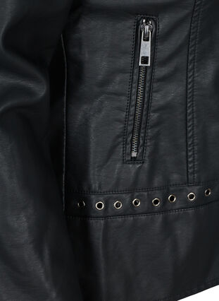 Faux leather jacket with studs, Black, Packshot image number 3