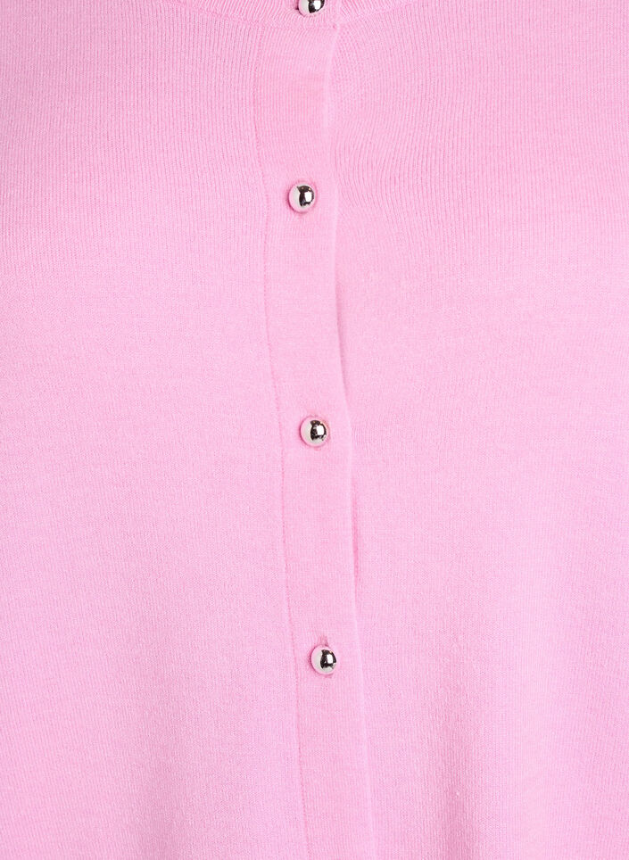 Cardigan with round buttons, Pink, Packshot image number 2