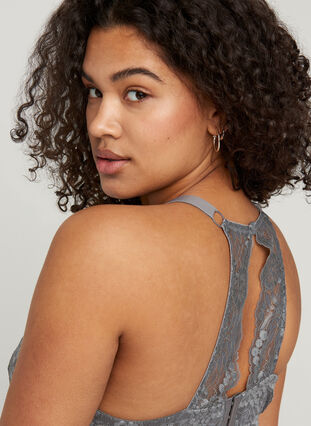 Figa underwired bra with lace back, Smoked Pearl, Model image number 2