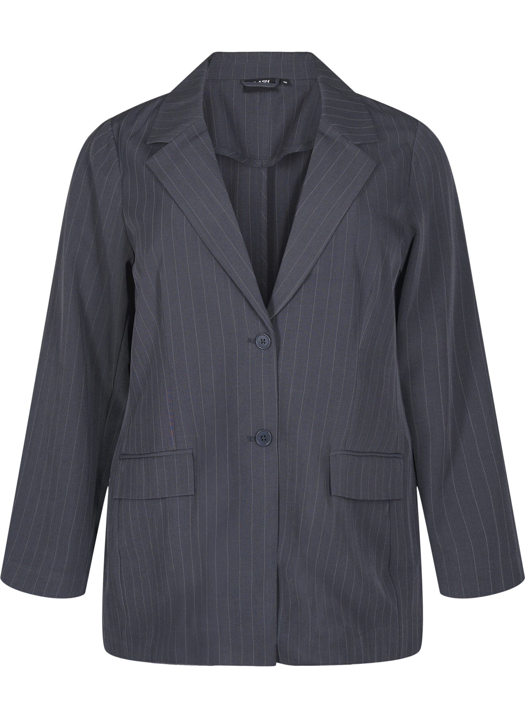 Zizzifashion FLASH - Blazer with pockets and a slit, Dark Grey, Packshot image number 0