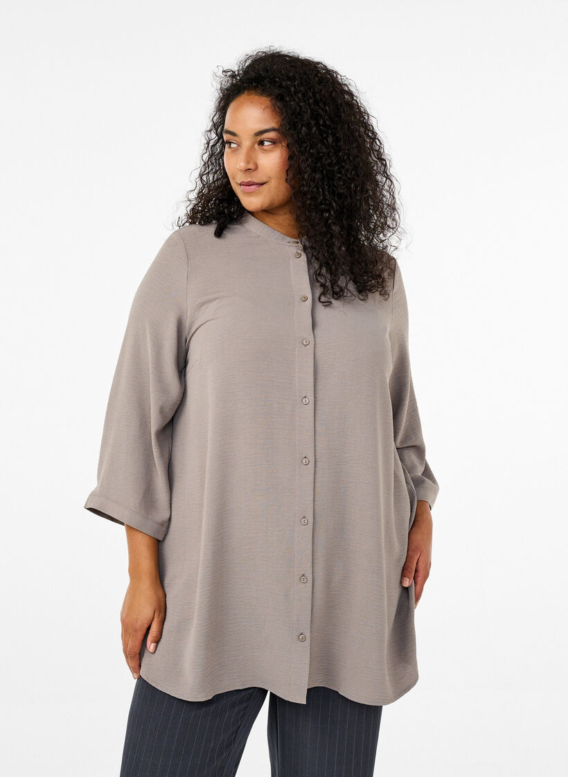 FLASH - Tunic with 3/4 sleeves, Beige, Model image number 0