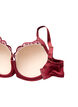 Bra with embroidered lace and moulded cups, Dark Bordeaux, Packshot image number 3