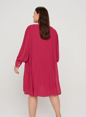 Long-sleeved dress with pleats, Vivacious, Model image number 1
