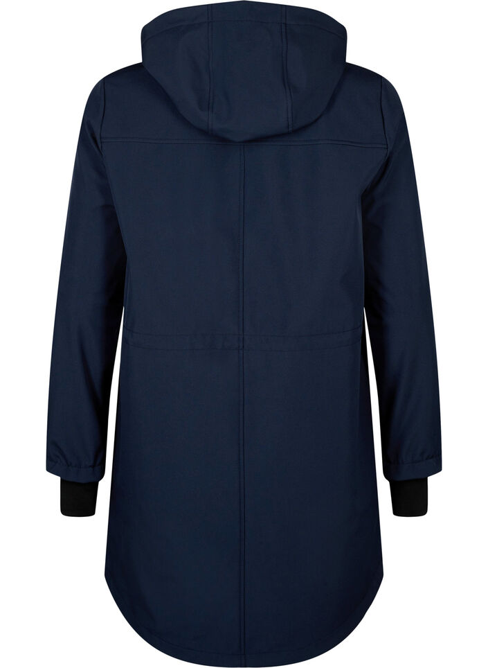 Softshell jacket with detachable hood, Blue, Packshot image number 1