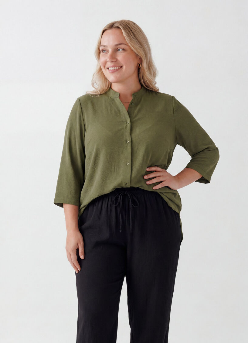 Tunic with 3/4 sleeves, Green, Model image number 0