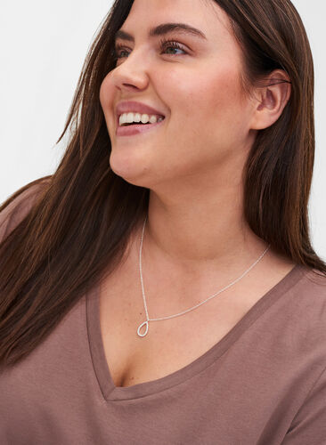 Silver-Toned Necklace with Pendant, Silver, Model image number 0