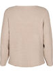 Knitted blouse with v-neck and long sleeves, Simply T. White Mel., Packshot image number 1