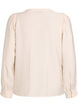 Blouse with V-neck and embroidered bands, Beige, Packshot image number 1