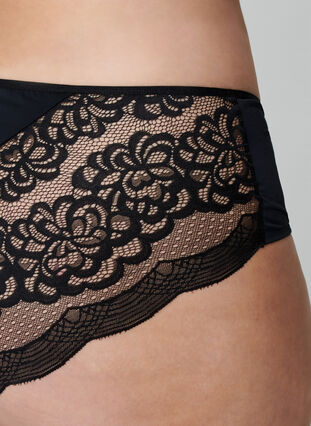 2-pack briefs with lace, Black/Black, Model image number 1