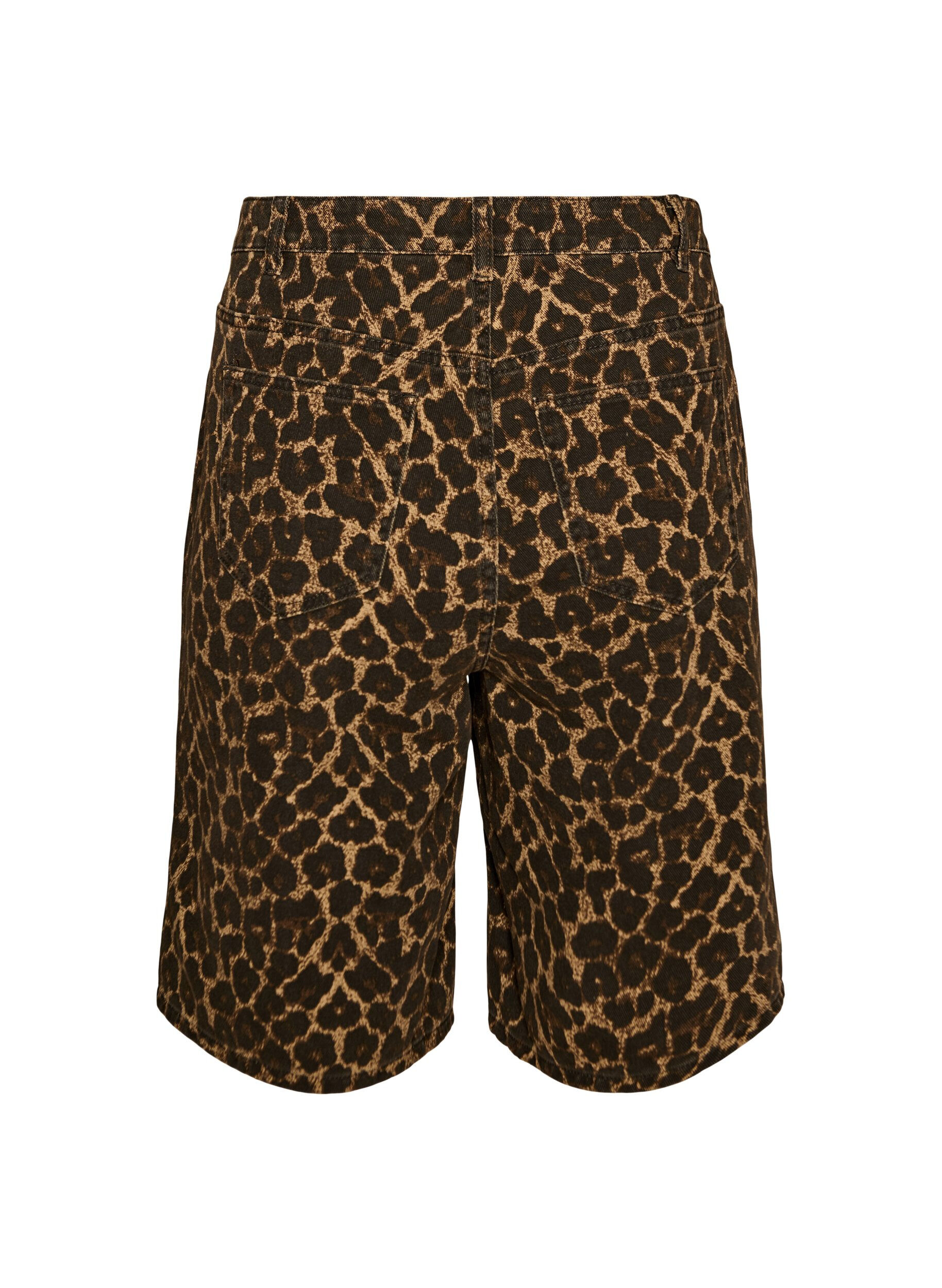 Zizzifashion Leopard print denim Bermuda shorts, Brown, Packshot image number 1