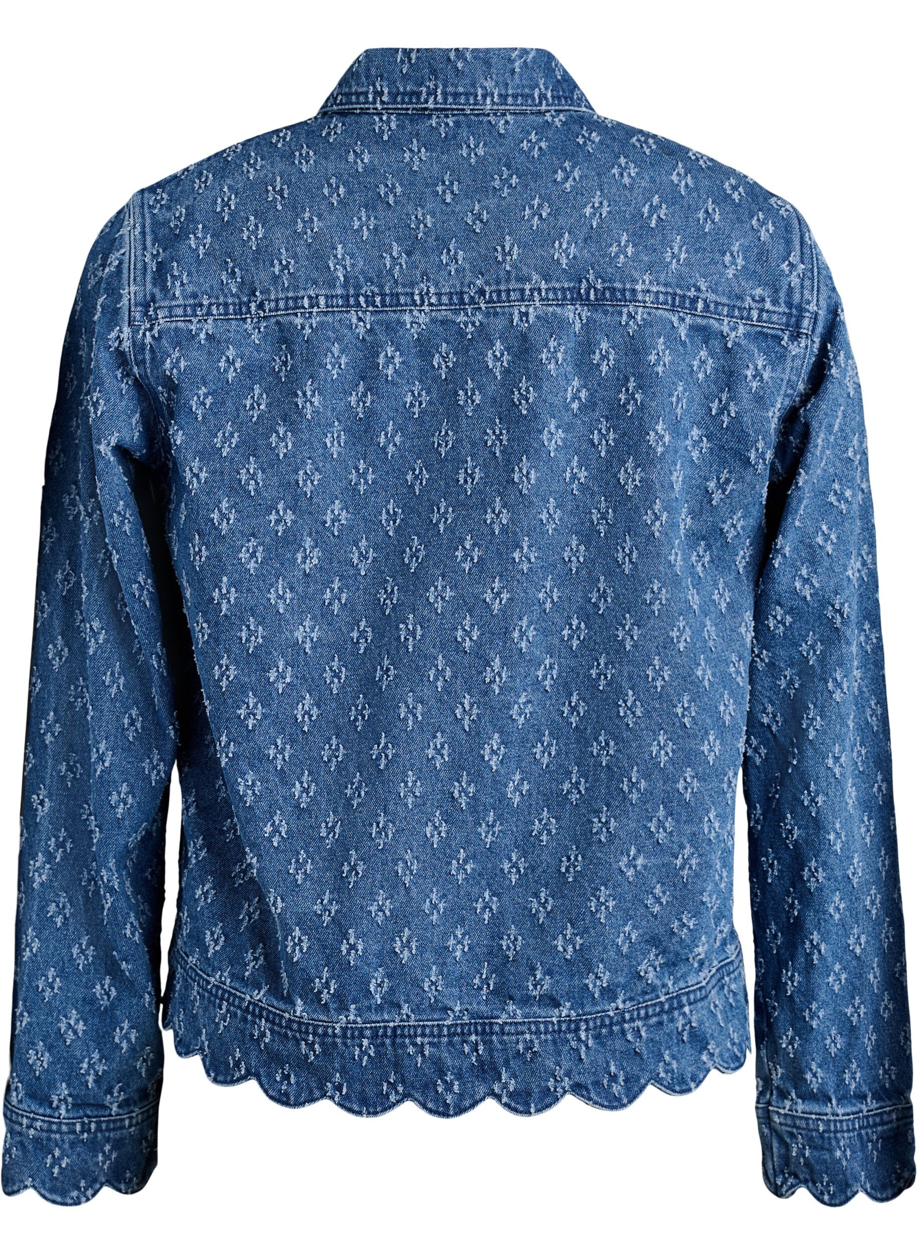 ZizzifashionDenim jacket with a distressed pattern, Blue, Packshot image number 1