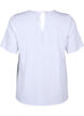Short-sleeved viscose blouse with ties, Bright White, Packshot image number 1