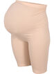 Cotton tight-fitting maternity shorts, Beige, Packshot image number 0