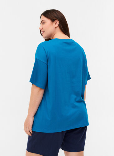 Short-sleeved cotton T-shirt, Fjord Blue, Model image number 1