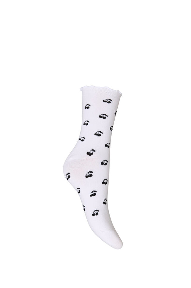 Cotton socks with patterns, White, Packshot image number 1