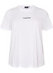 Cotton T-shirt with text badge, White, Packshot image number 0