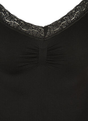 Top with lace edging, Black, Packshot image number 2