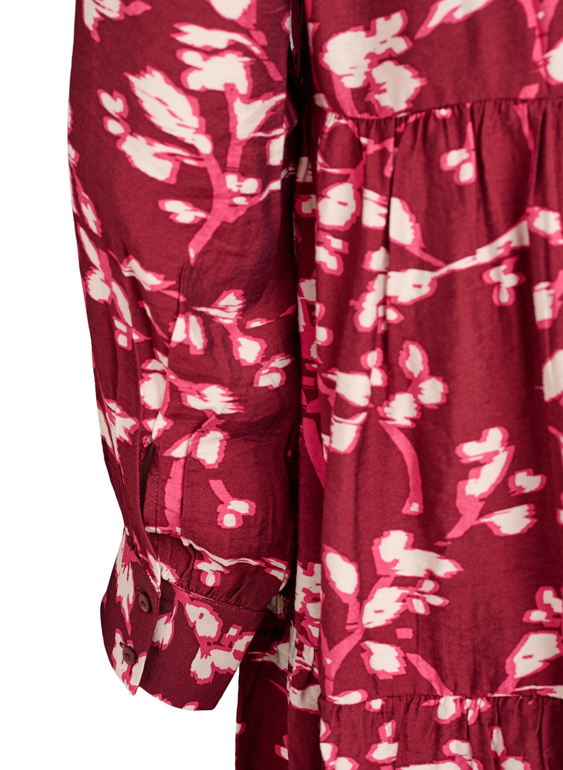 Zizzifashion A-line dress with ruffle collar, Red, Packshot image number 3