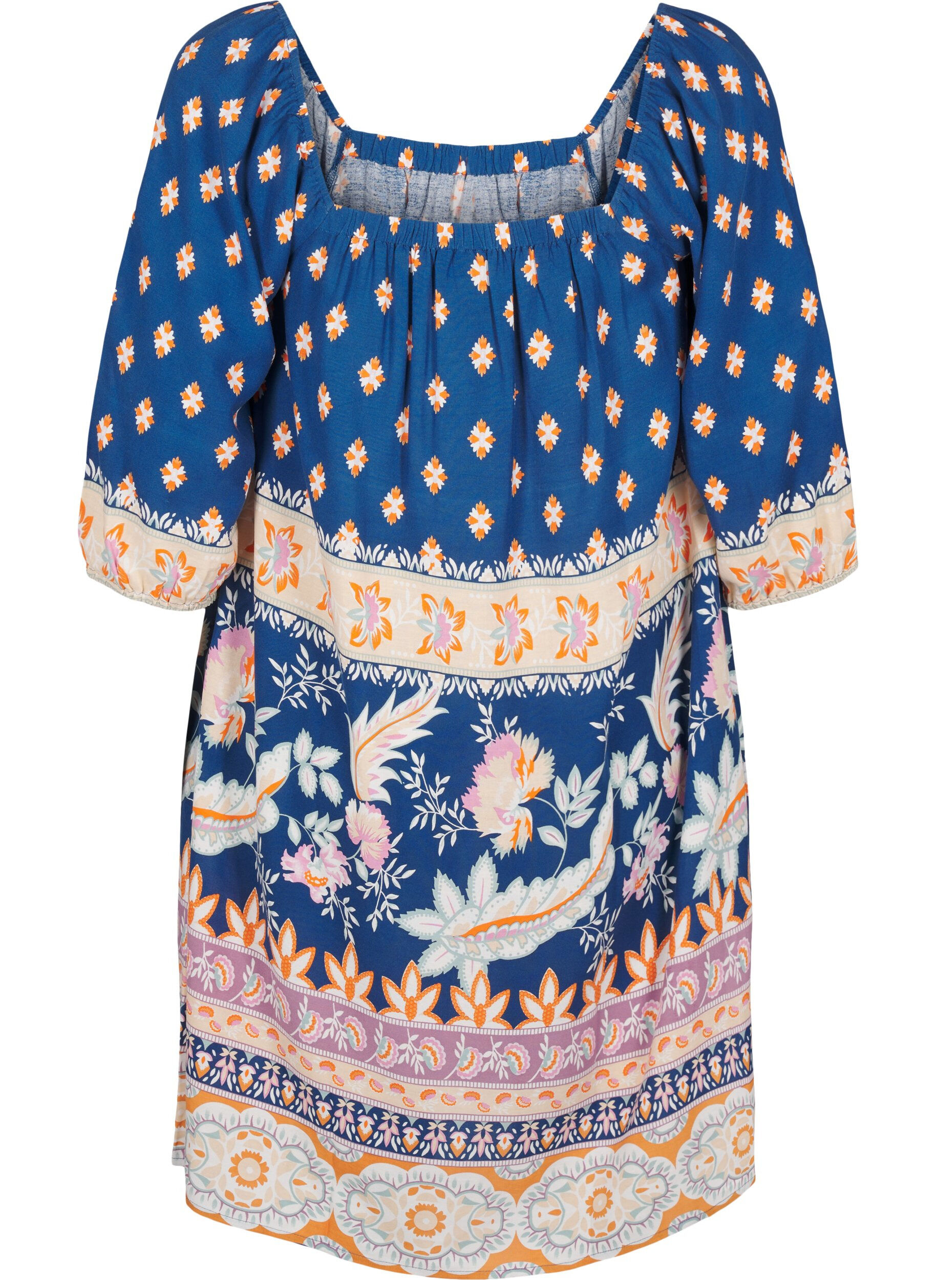 Zizzifashion Beach dress in viscose with print, Blue, Packshot image number 1
