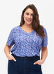 FLASH - Printed t-shirt with v-neck, Blue Rose Ditsy, Model image number 0