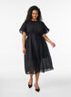 Ankle-length dress with flutter sleeves and tie-waist, Black, Model image number 0