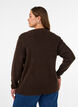 Melange knit blouse with round neck, Brown, Model image number 2