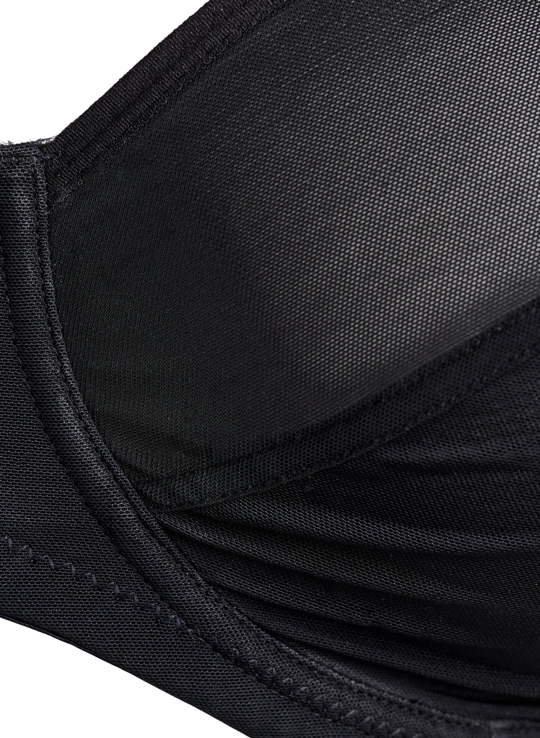 Zizzifashion Full cover basic bra in mesh, Black, Packshot image number 2