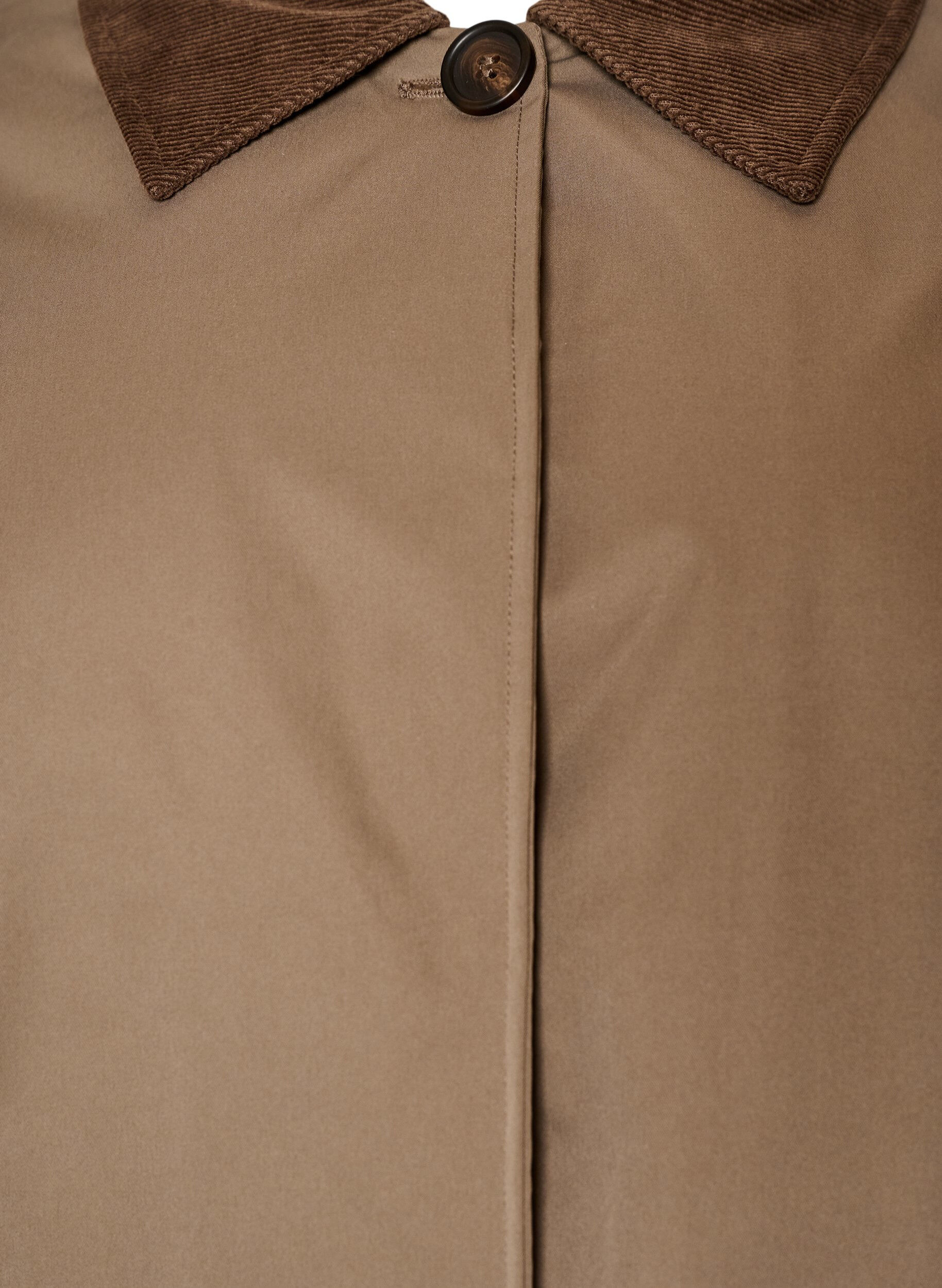 ZizzifashionLightly padded jacket with a corduroy collar, Brown, Packshot image number 2