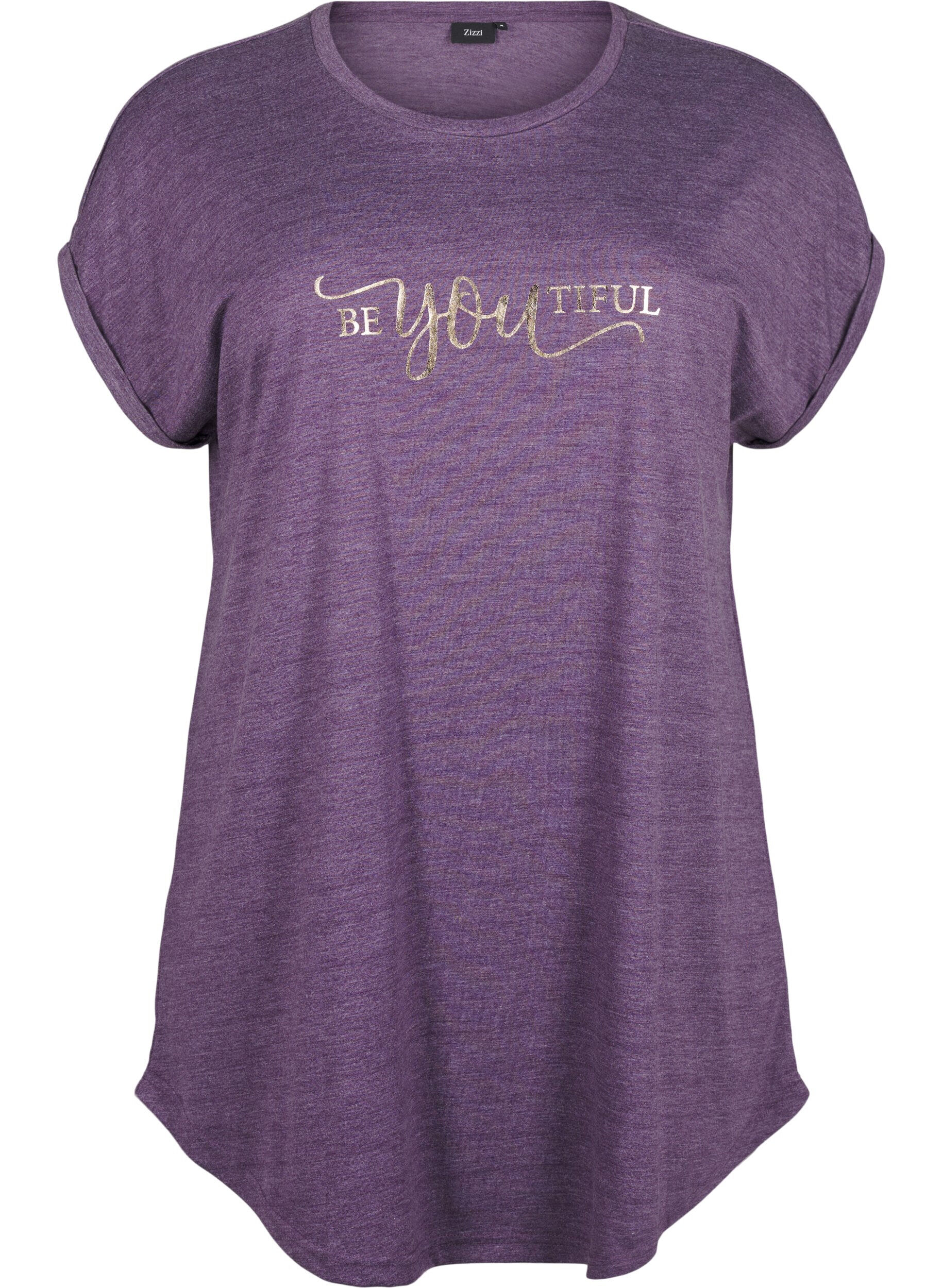 ZizzifashionShort sleeve nightgown with text print, , Packshot image number 0