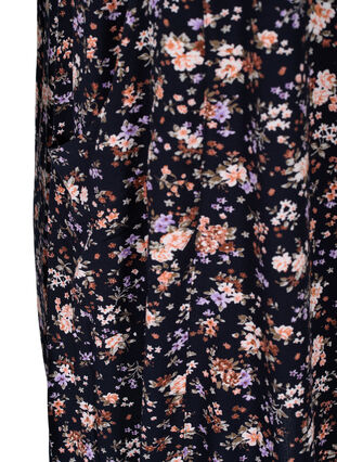 Short-sleeved viscose dress with print, Black Small Flower, Packshot image number 3