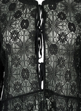 Lace blouse with tie detail, Black, Packshot image number 2