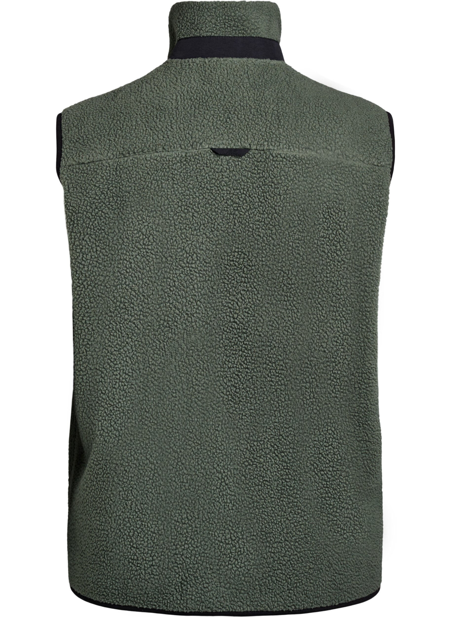 Zizzifashion Sporty teddy waistcoat with pockets, Thyme, Packshot image number 1