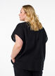 Loose blouse with cap sleeves, Black, Model image number 2
