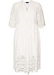 Midi dress with broderie anglaise and an empire line, White, Packshot image number 0