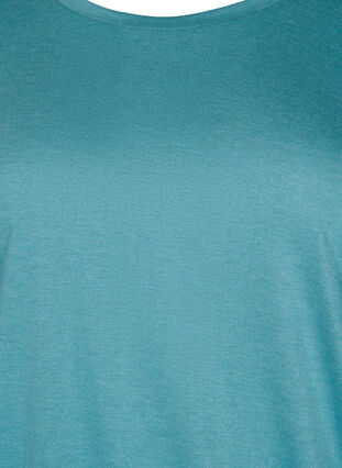 Plain blouse with 3/4 sleeves, Brittany Blue Mel., Packshot image number 2