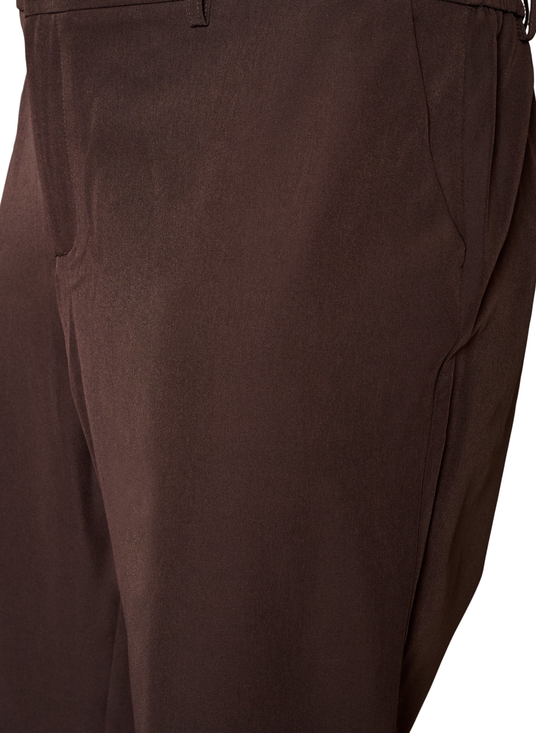ZizzifashionTrousers with pockets and straight legs, Brown, Packshot image number 2