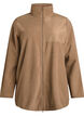 Fleece jacket with high neck and zip, Brown, Packshot image number 0