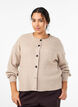 Ribbed cardigan with buttons, Beige, Model image number 0