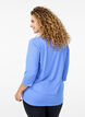 Workout top with 3/4 sleeves, Blue, Model image number 2