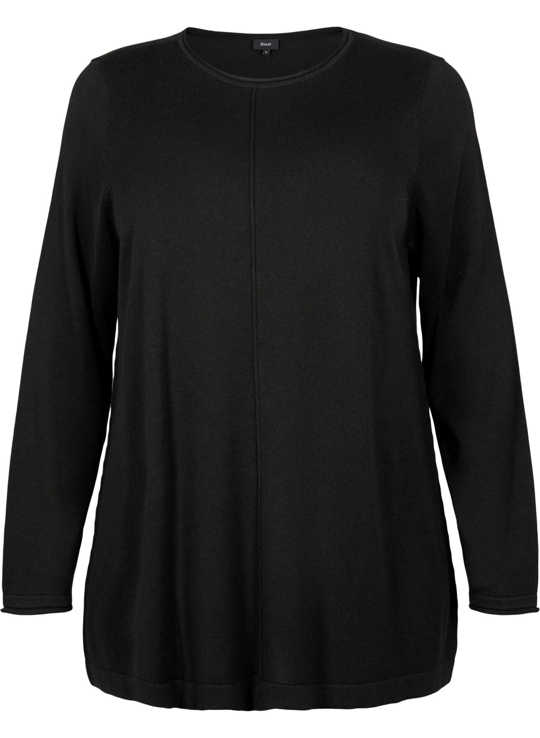 Knitted blouse in cotton-viscose blend
