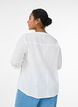 Cotton shirt blouse with V-neck, White, Model image number 2