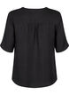 V-neck shirt blouse with short sleeves, Black, Packshot image number 1