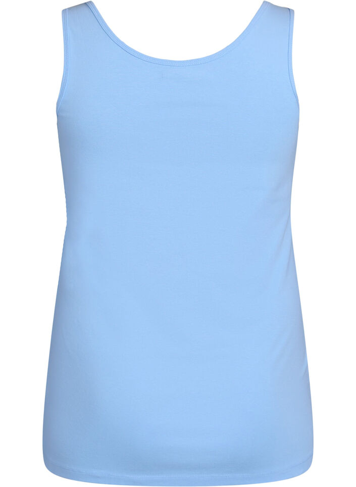 Solid color basic top in cotton, Light Blue, Packshot image number 1