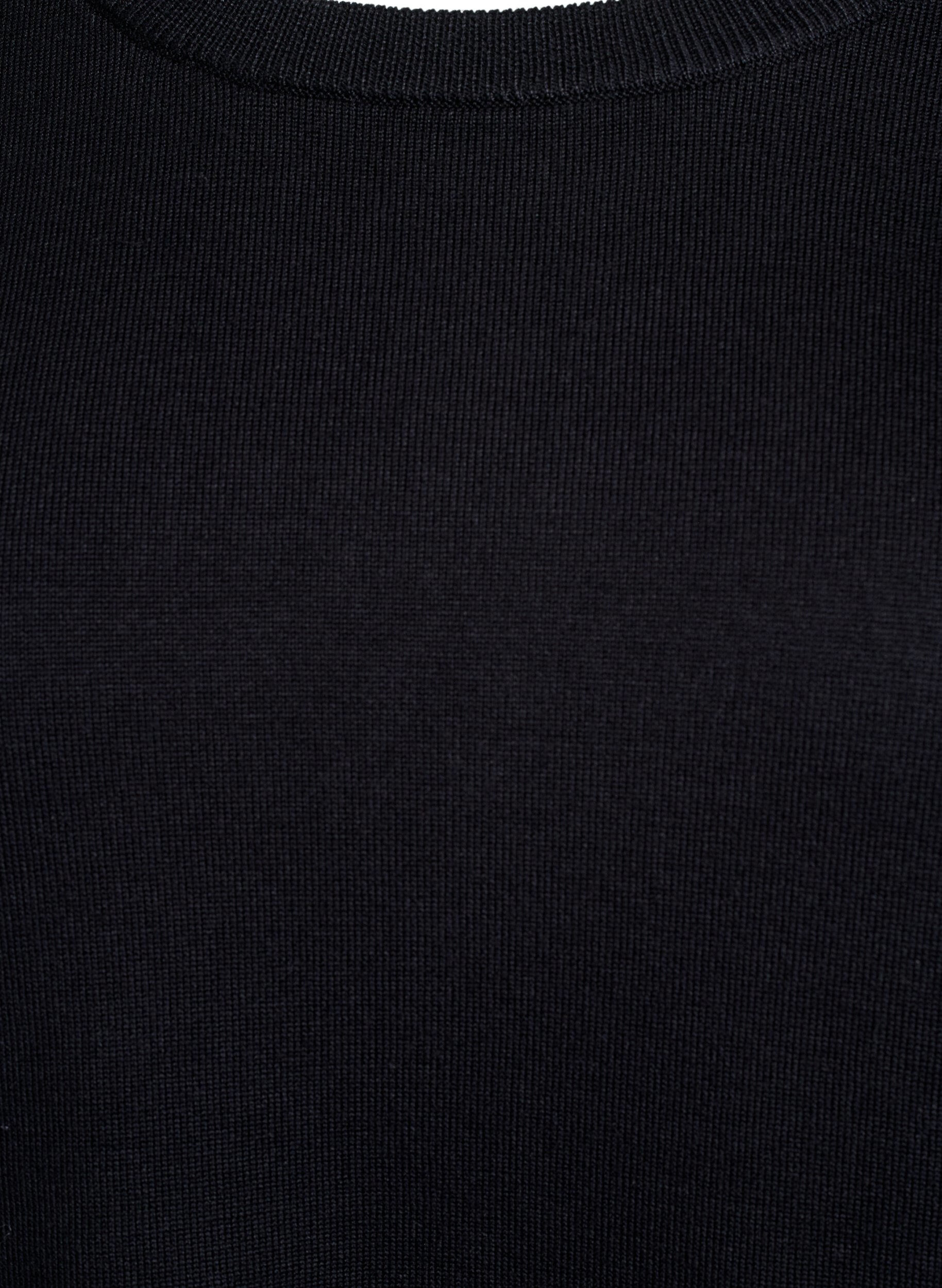 Zizzifashion Knitted blouse with short sleeves and small bows, Black, Packshot image number 2