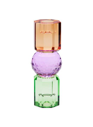 Candle holder in crystal glass, Mint/Light Brown, Packshot image number 1