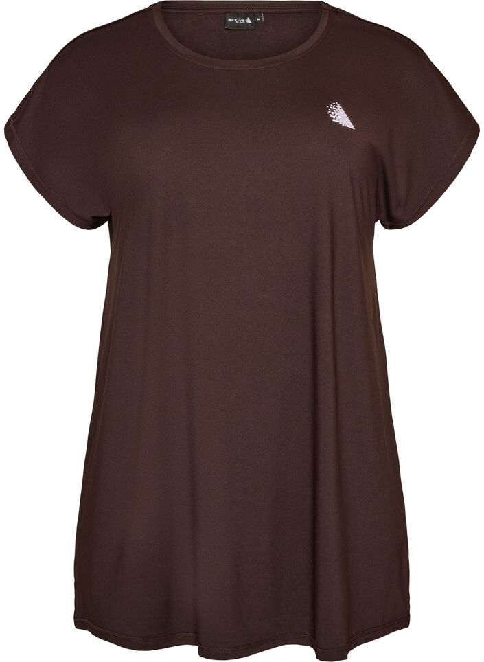 Long training t-shirt, Brown, Packshot image number 0