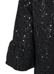 Sequin dress with a V-neck and 3/4 sleeves, Black w. Bl. Sequins, Packshot image number 3