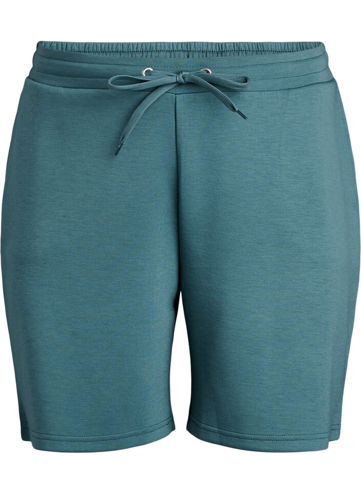 Shorts made of modal mix with pockets, Green, Packshot image number 0