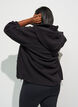 Teddy jacket with a hood and zipper, Black, Model image number 1